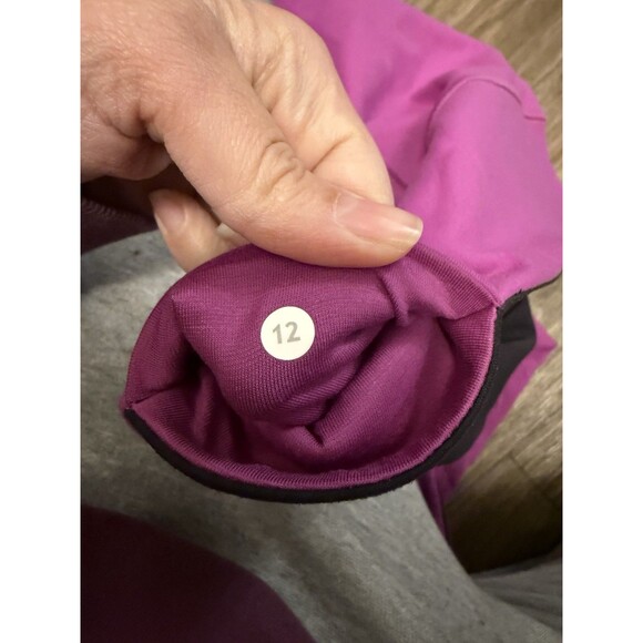 LULULEMON WUNDER UNDER REVERSIBLE CROP LEGGINGS BLACK ULTRA VIOLET WOMENS SZ 12 - Picture 6 of 8